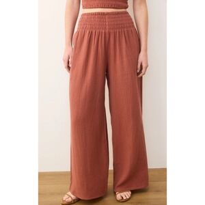 Marine Layer Sophia Double Cloth Palazzo Pant Rust Extra Small New With Tags